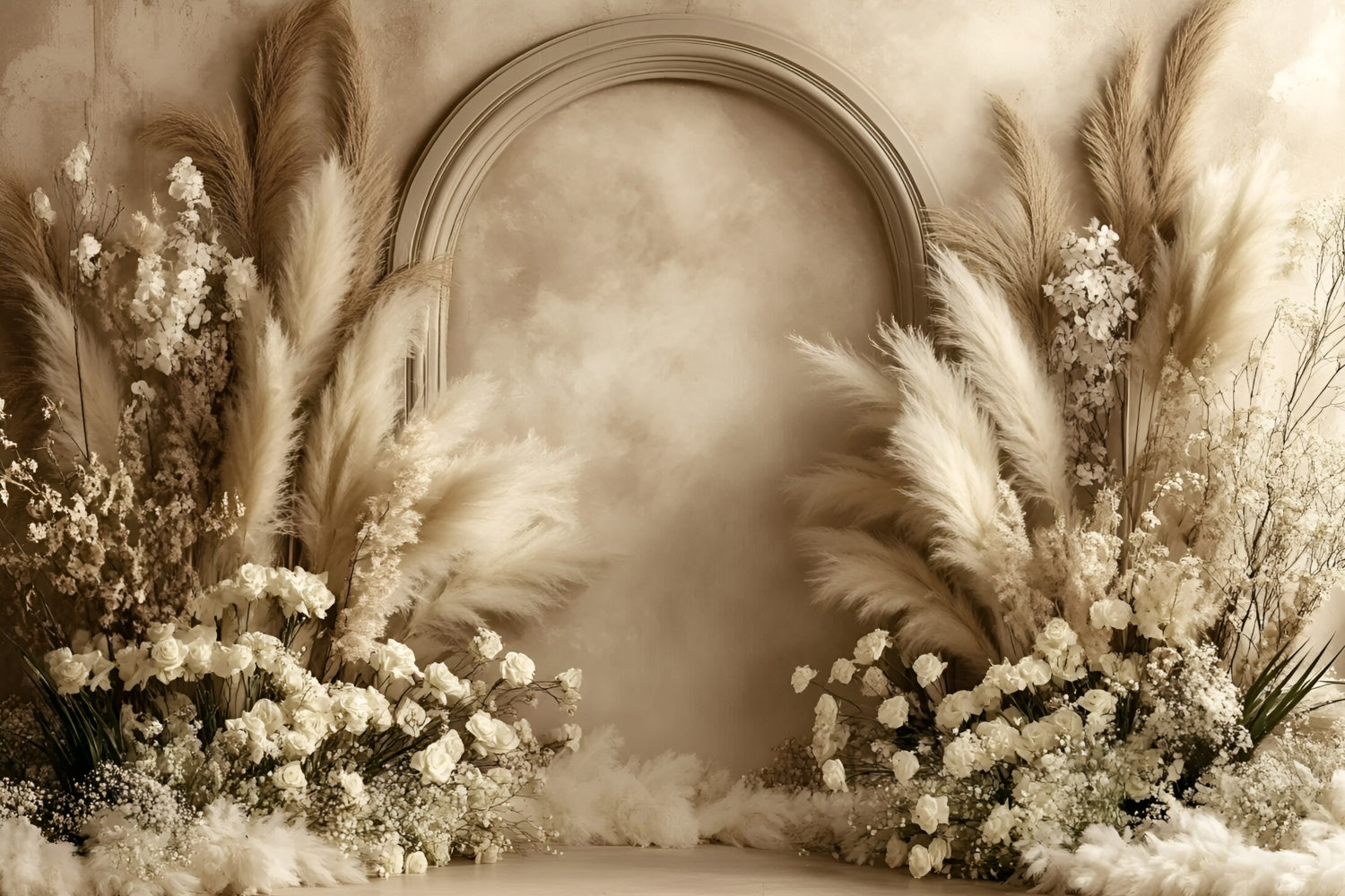 Boho Backdrop Dried Flower Elegance Arch Backdrop UK GQ57-216
