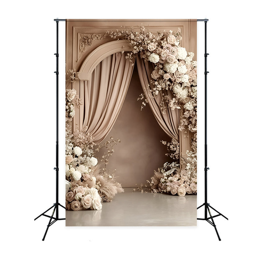 Boho Photography Backdrop Vintage Rose Arch Backdrop UK GQ57-223