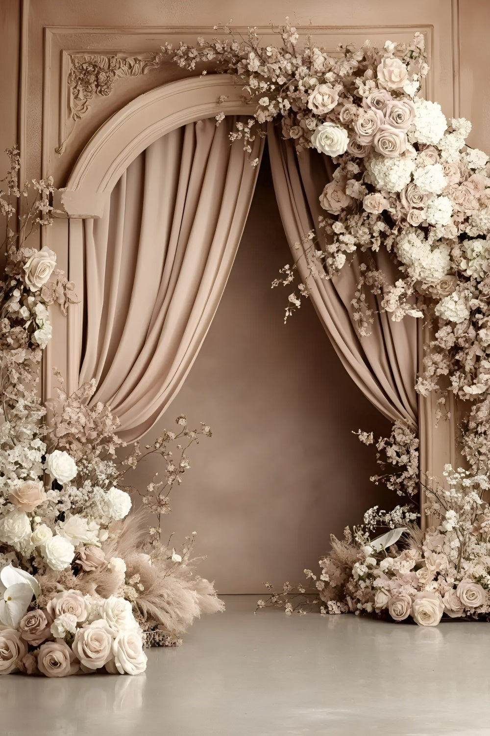 Boho Photography Backdrop Vintage Rose Arch Backdrop UK GQ57-223