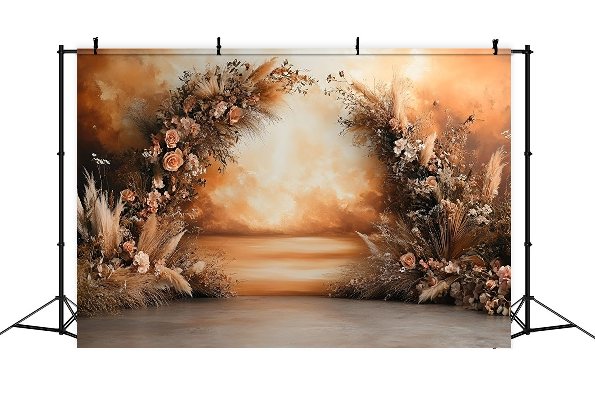 Boho Photography Backdrop Sunset Glow Bloom Backdrop UK GQ57-225