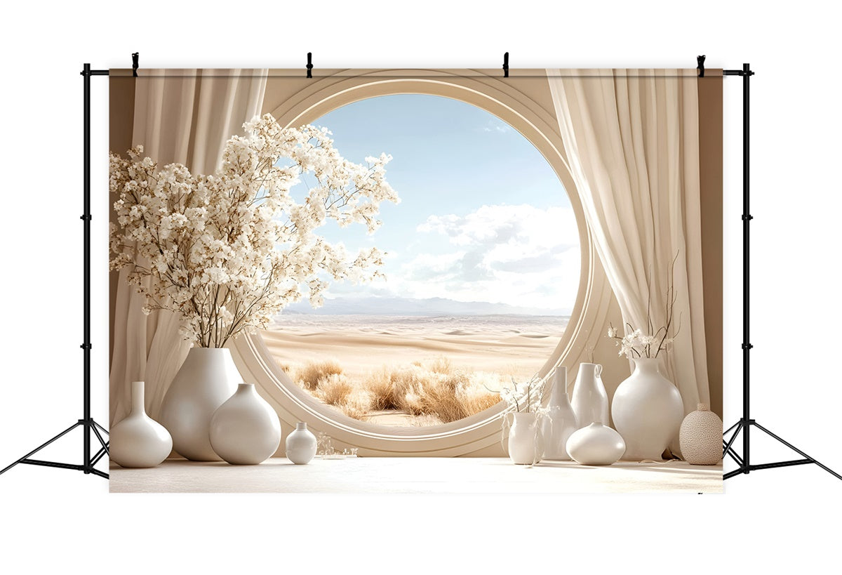 Boho Backdrop Desert Bloom Round Window Backdrop UK GQ57-227
