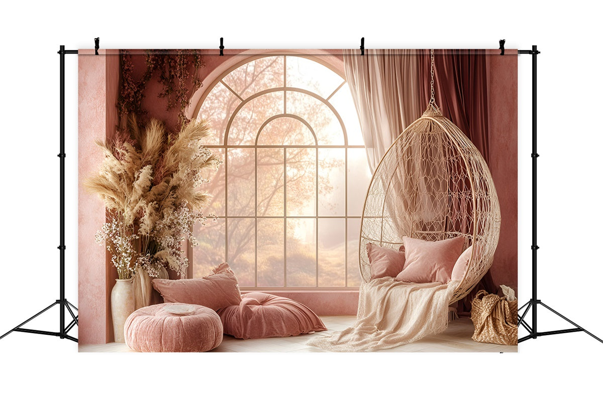 Bohemian Backdrop Soft Pink Serenity Room Backdrop UK GQ57-233