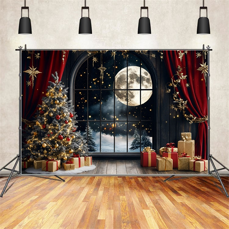 Christmas Photography Backdrops Silent Night Sparkle Backdrop UK GQ57-31