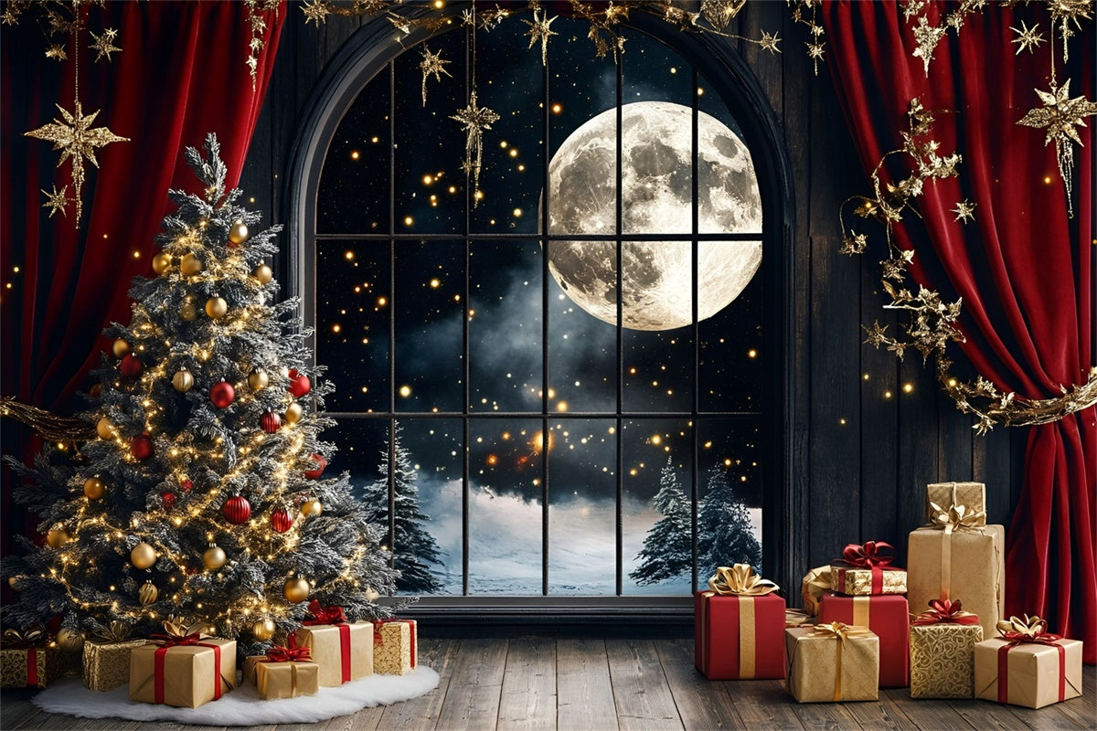 Christmas Photography Backdrops Silent Night Sparkle Backdrop UK GQ57-31