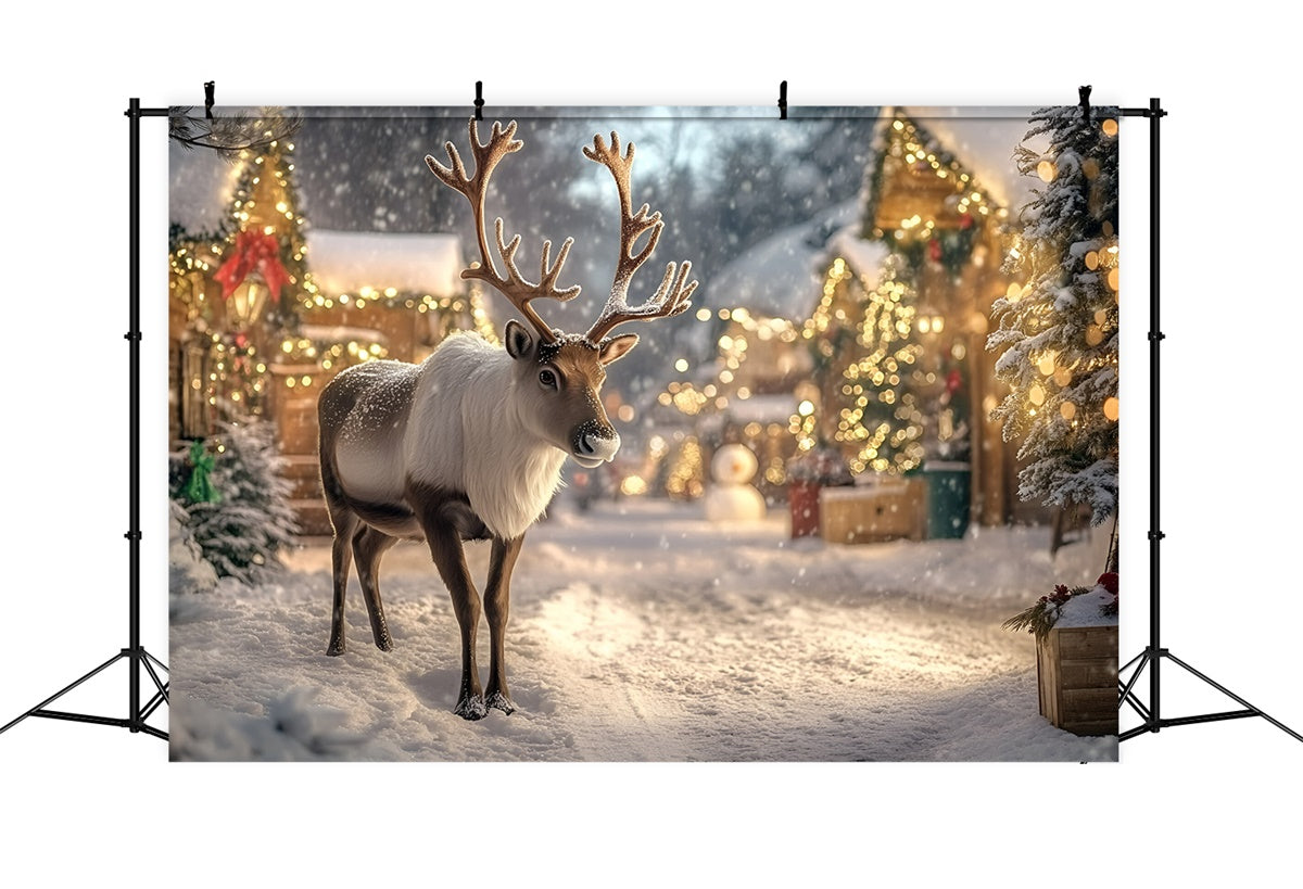 Christmas Photo Backdrop Reindeer Village Magic Backdrop UK GQ57-32