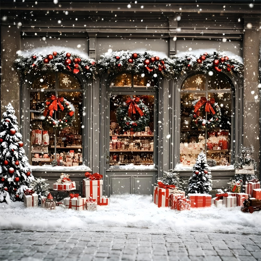Christmas Backdrop Holiday Boutique Snowfall Backdrop UK GQ57-42