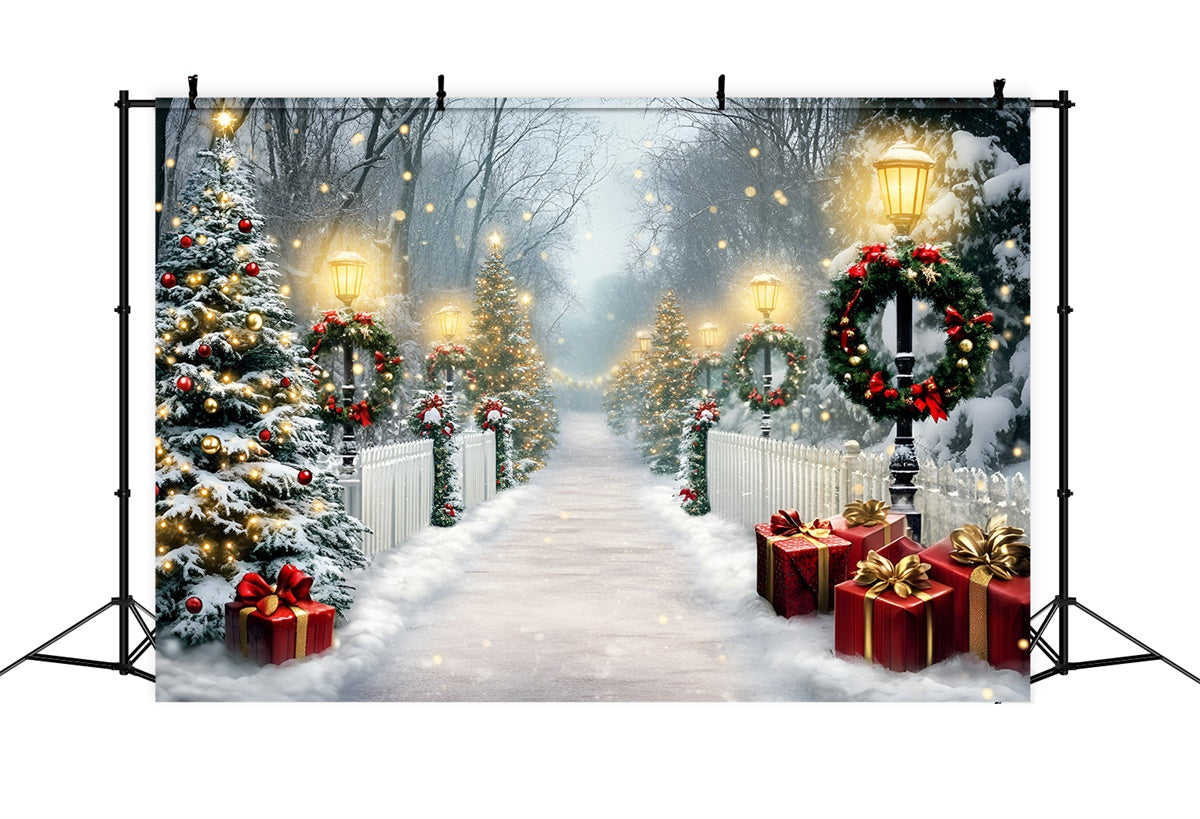Christmas Photo Backdrops Sparkling Holiday Path Backdrop UK GQ57-45