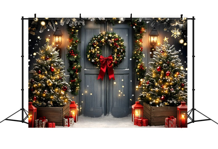 Christmas Photography Backdrops Garland Lights Charm Backdrop UK GQ57-50