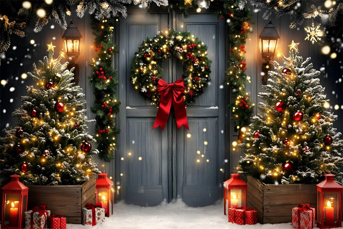 Christmas Photography Backdrops Garland Lights Charm Backdrop UK GQ57-50