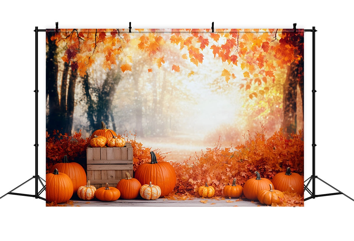 Autumn Forest Backdrop Harvest Pumpkin Path Backdrop UK GQ57-71