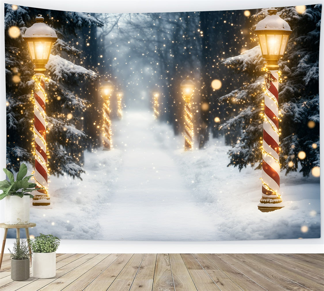 Snow Forest Backdrop Holiday Magic Forest Backdrop UK GQ57-73