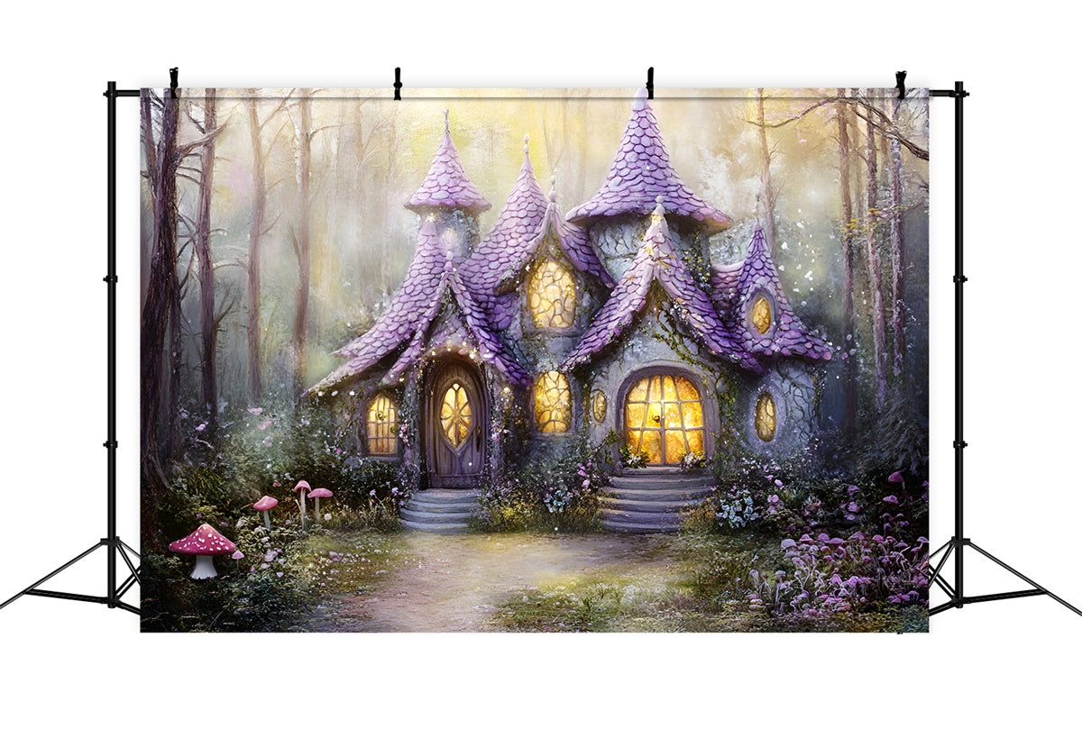 Fairy Forest Backdrop Lavender Cottage Dreams Backdrop UK GQ57-76