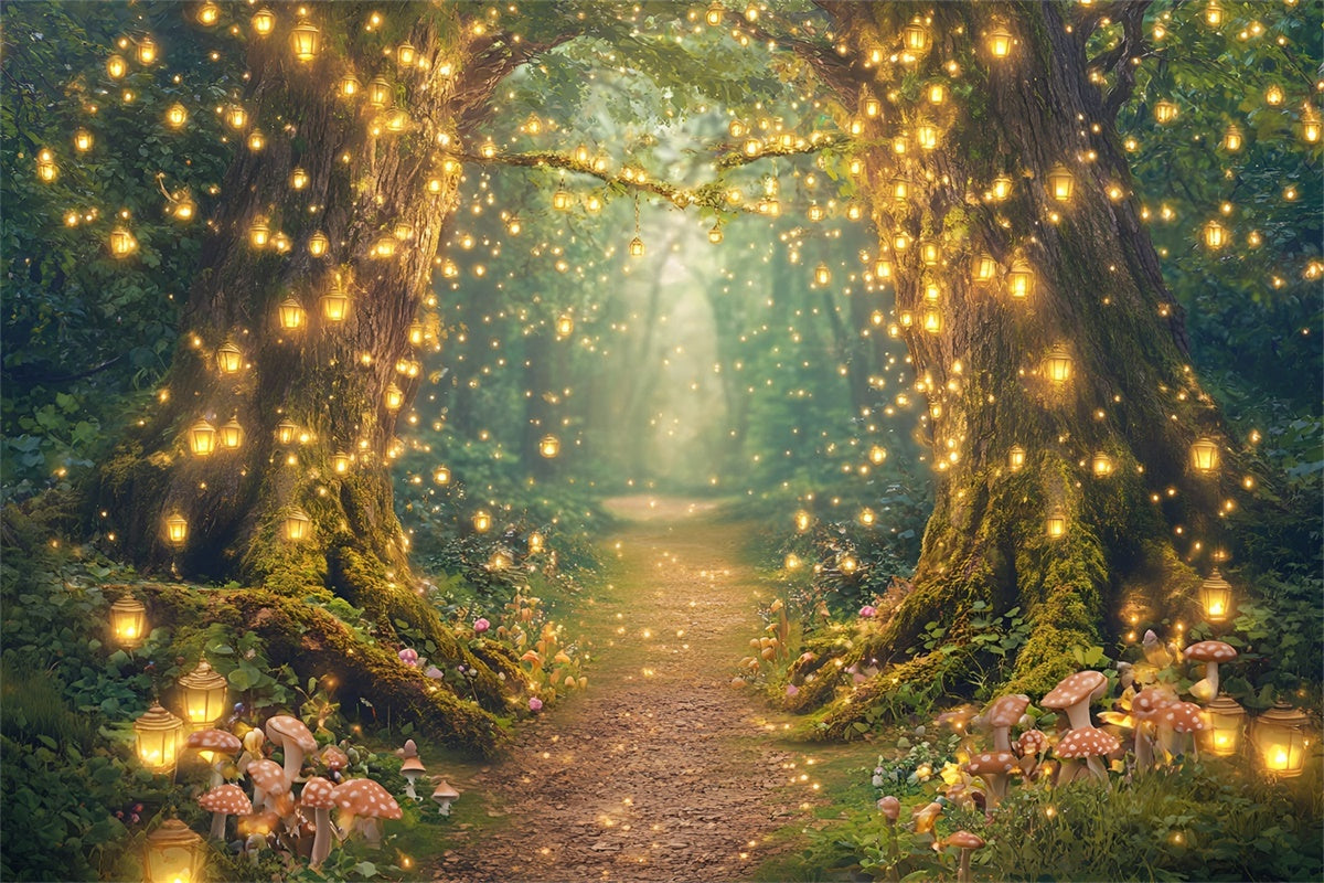 Enchanted Forest Backdrops Lantern Glow Forest Backdrop UK GQ57-77