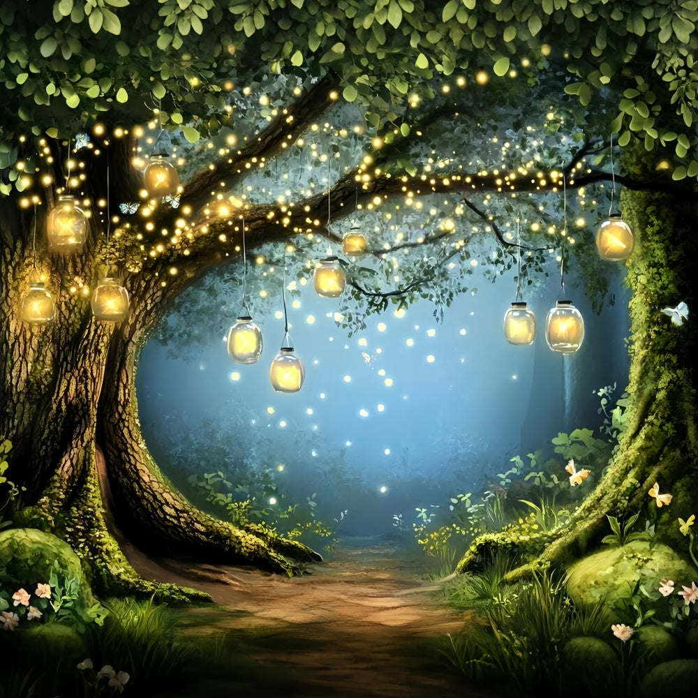 Photo Backdrop Forest Firefly Lantern Dreams Backdrop UK GQ57-80
