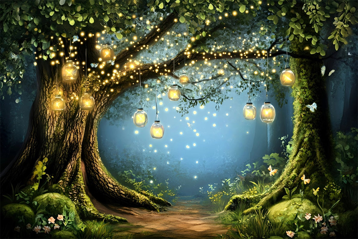 Photo Backdrop Forest Firefly Lantern Dreams Backdrop UK GQ57-80