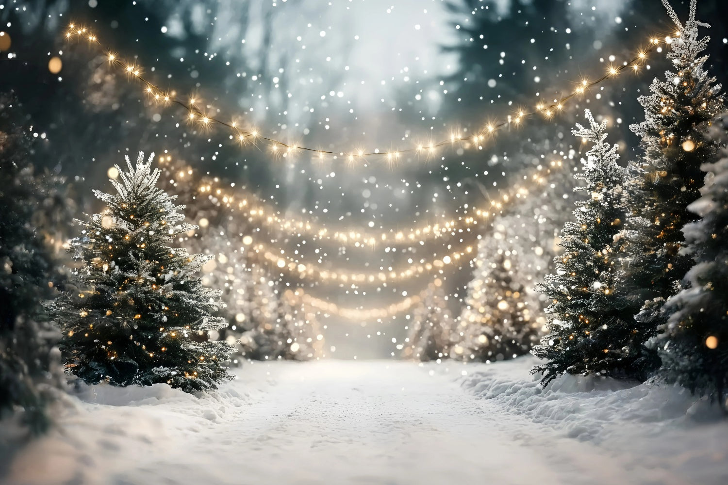 Christmas Forest Backdrop Festive Frost Trail Backdrop UK GQ57-85