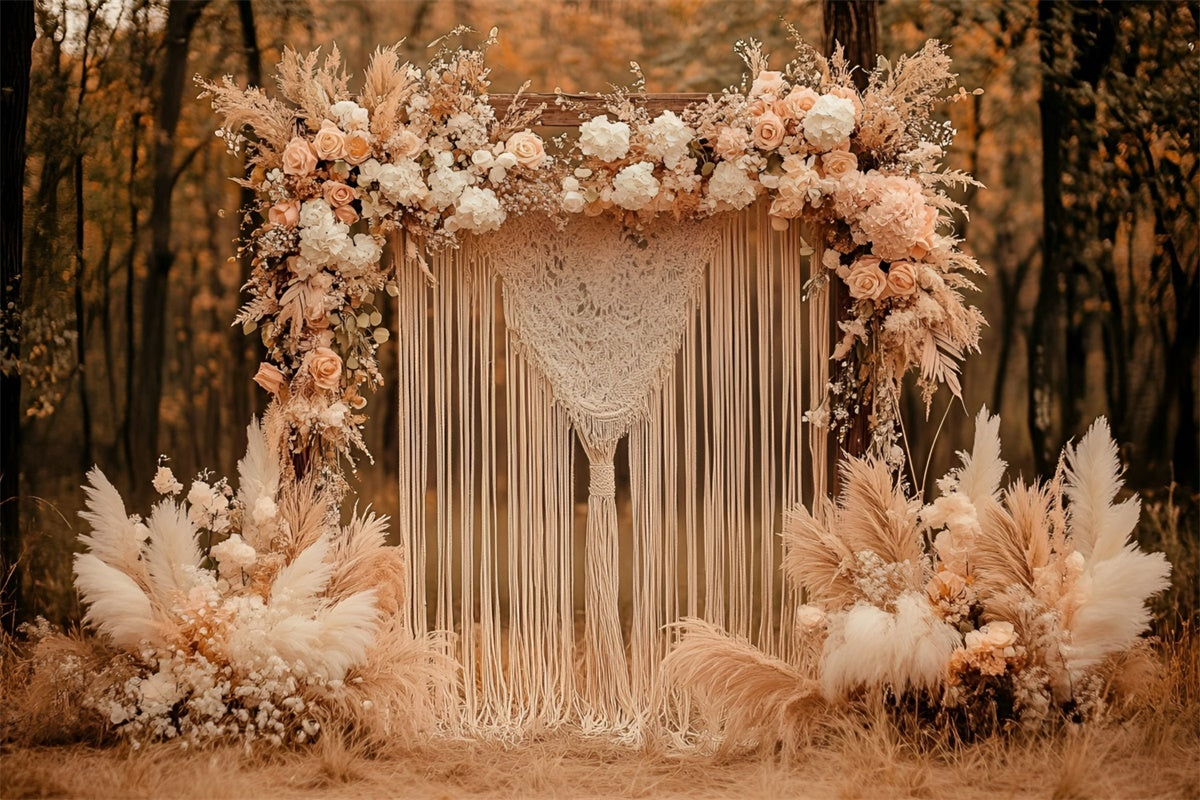 Boho Backdrops Forest Floral Arch Autumn Backdrops UK GQ57-97