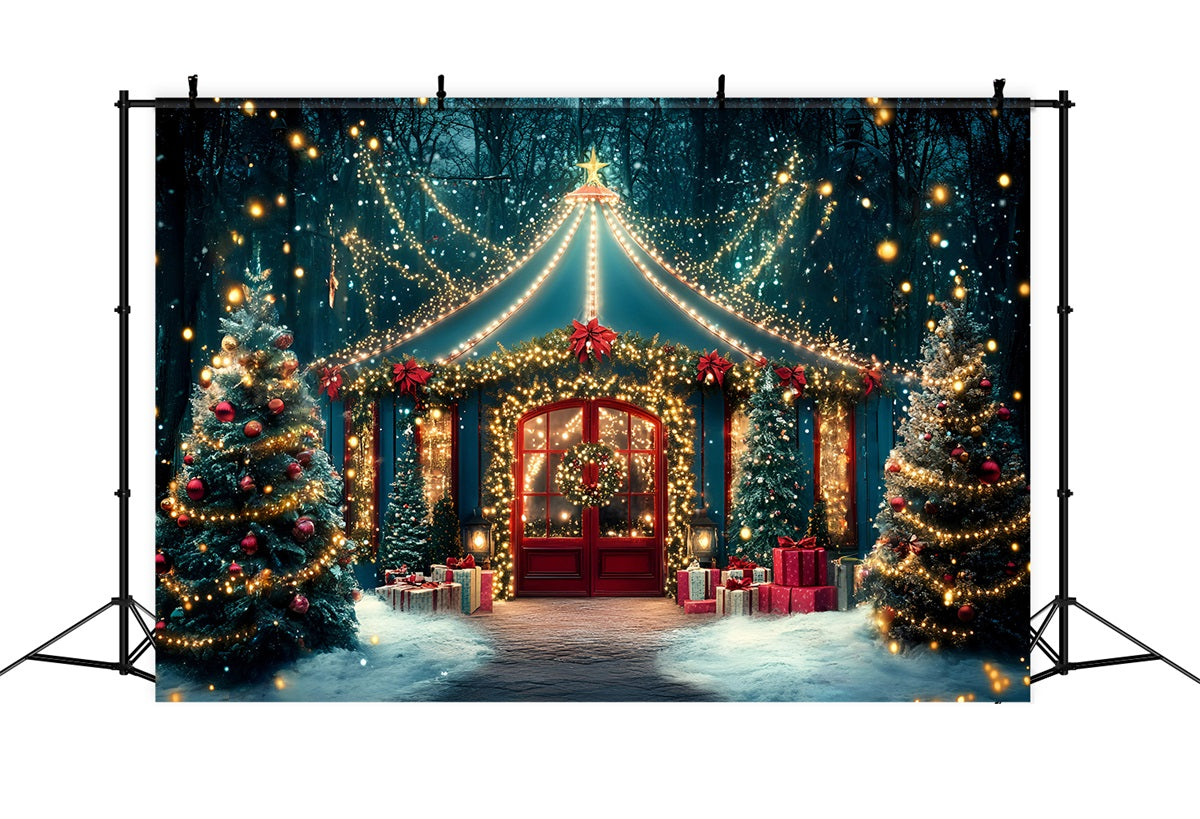 Christmas Backdrops Sale Enchanted Christmas Pavilion Lights Christmas Photo Backdrop UK GQ58-11