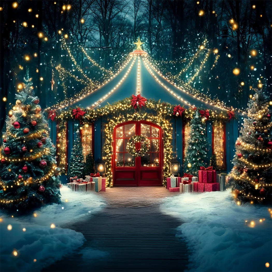 Christmas Backdrops Sale Enchanted Christmas Pavilion Lights Christmas Photo Backdrop UK GQ58-11