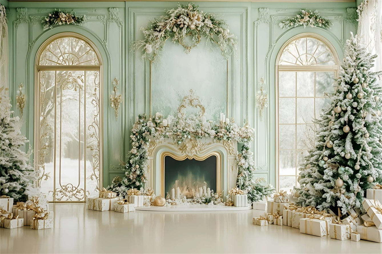 Christmas Fireplace Backdrop Fresh Green Snowy Windows Christmas Backdrop for Photos UK GQ58-19