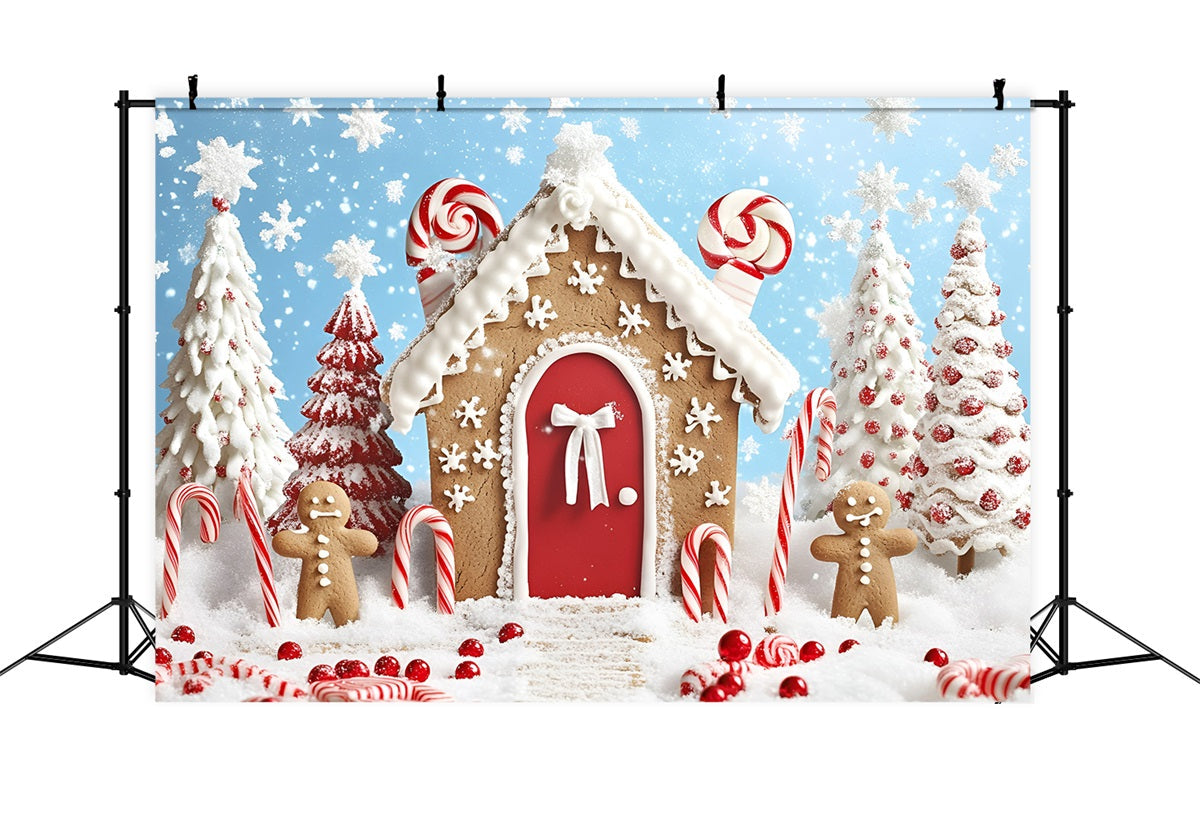 Gingerbread House Backdrop Candy Cane Gingerbread House Christmas Backdrops UK GQ58-7
