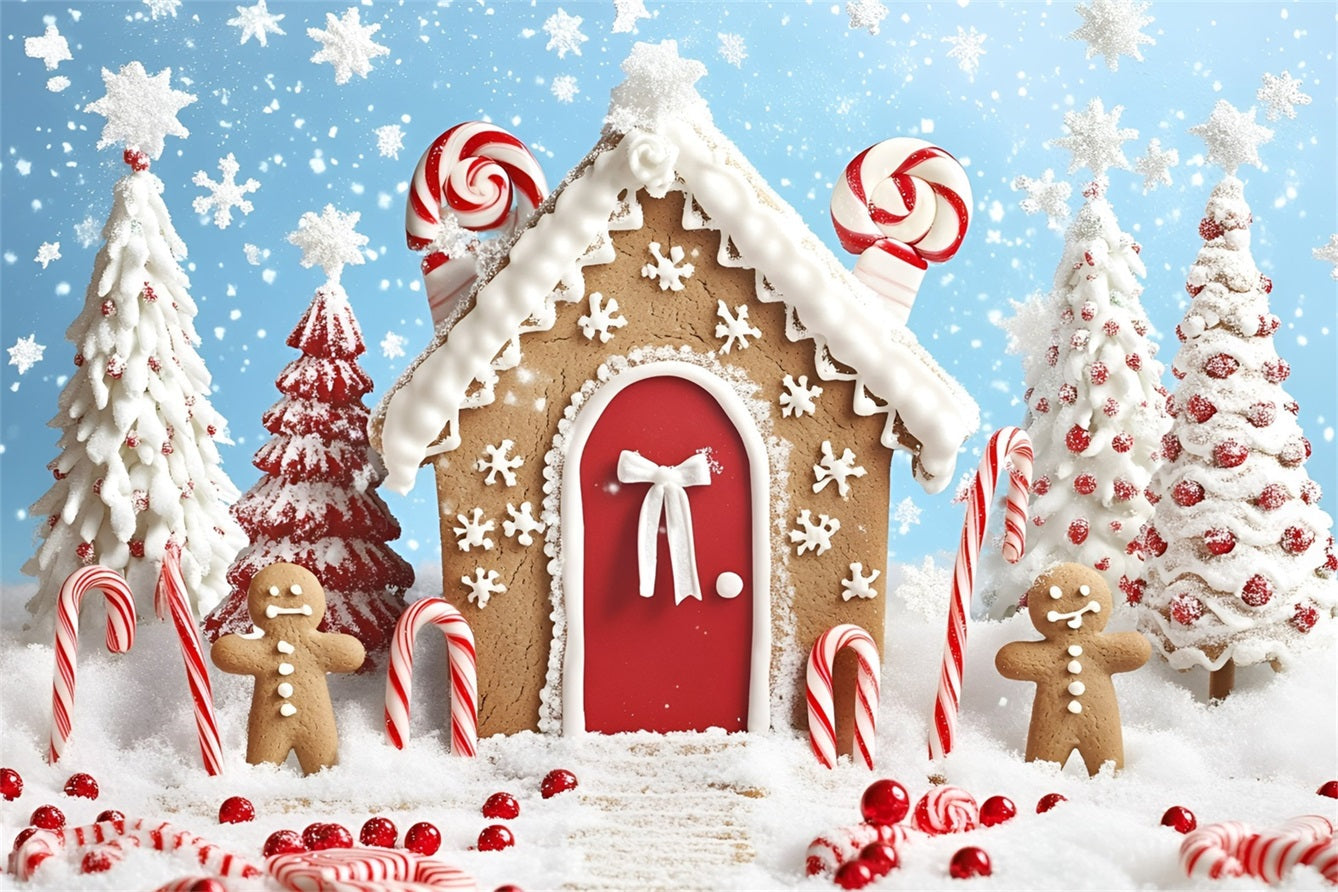 Gingerbread House Backdrop Candy Cane Gingerbread House Christmas Backdrops UK GQ58-7