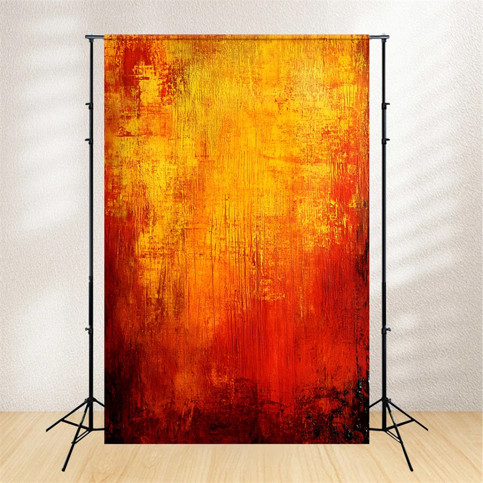 Orange Backdrop Bold Abstract Red and Yellow Brushstrokes Photography Portrait Background UK GQ58-79