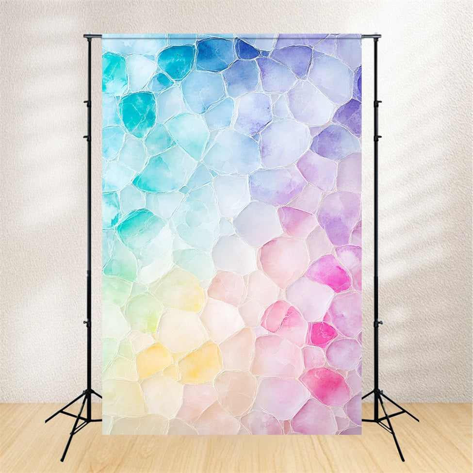 Watercolor Backdrop Pastel Mosaic Glass Stone Pattern portrait Photography Background UK GQ58-99