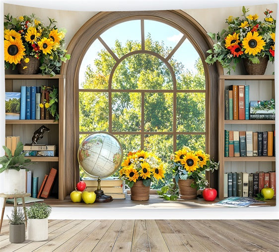 Back To School Photo Backdrop Sunny Window Study Backdrop UK GQ6-119