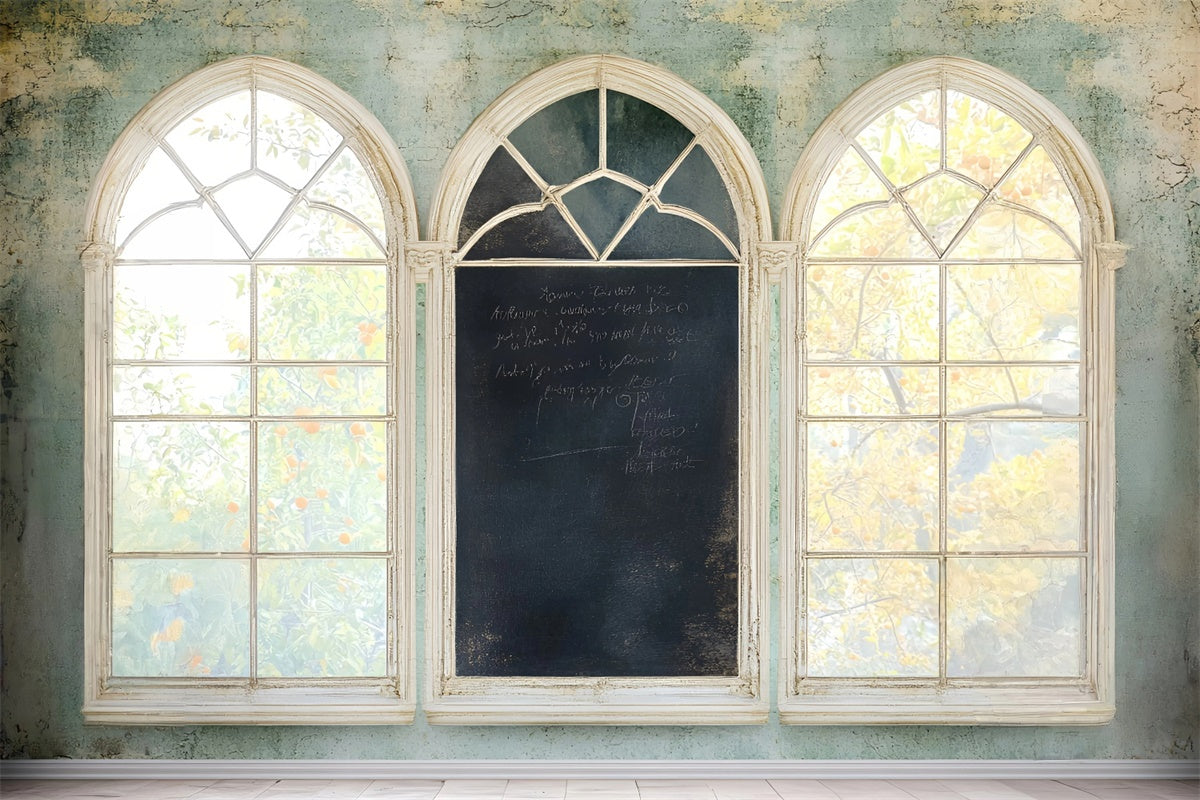 Back To School Photo Backdrop Vintage Arch Window Backdrop UK GQ6-123