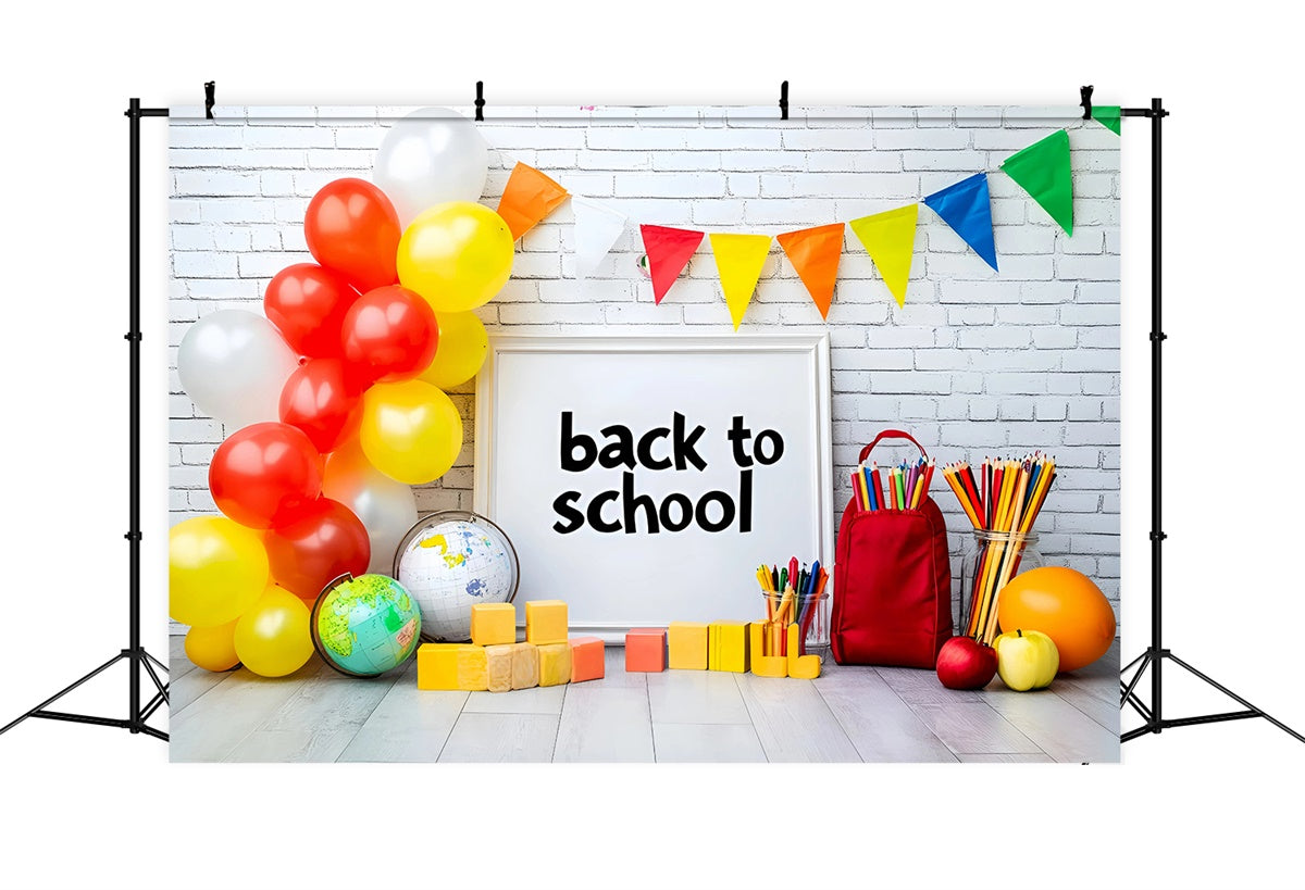 Back To School Backdrops Balloon Pencil Party Backdrop UK GQ6-124