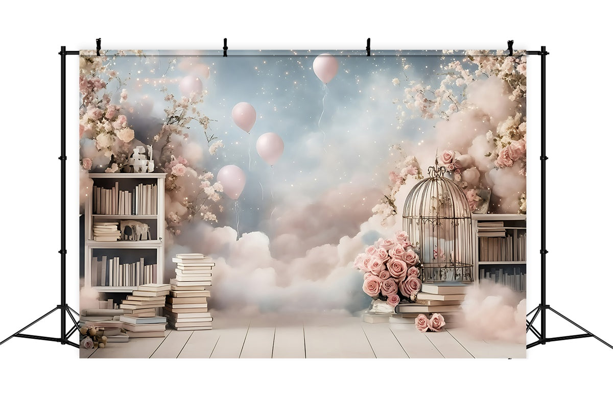 Back To School Photo Backdrop Dreamy Rose Library Backdrop UK GQ6-136