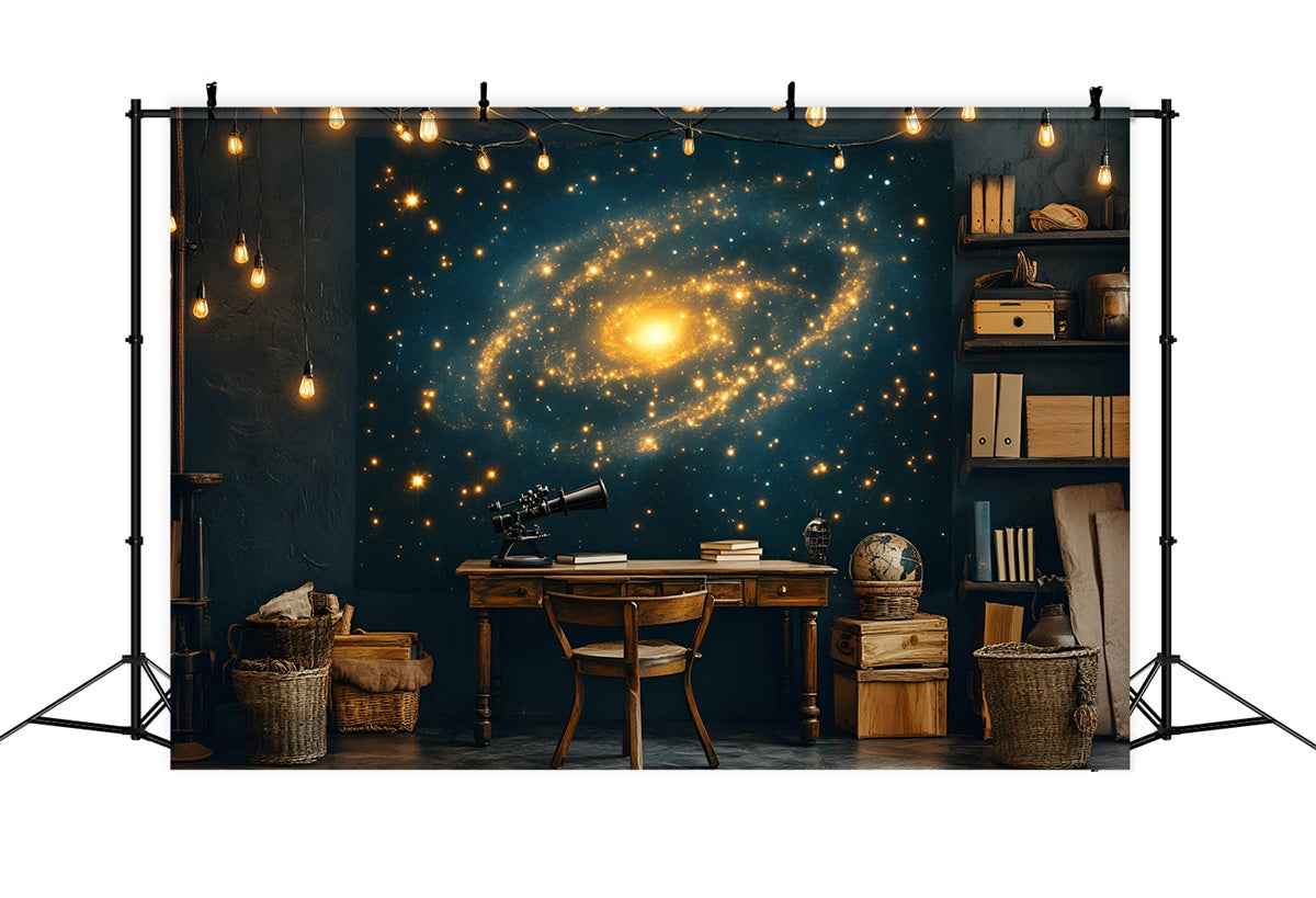Back To School Backdrop Glowing Galaxy Study Backdrop UK GQ6-149