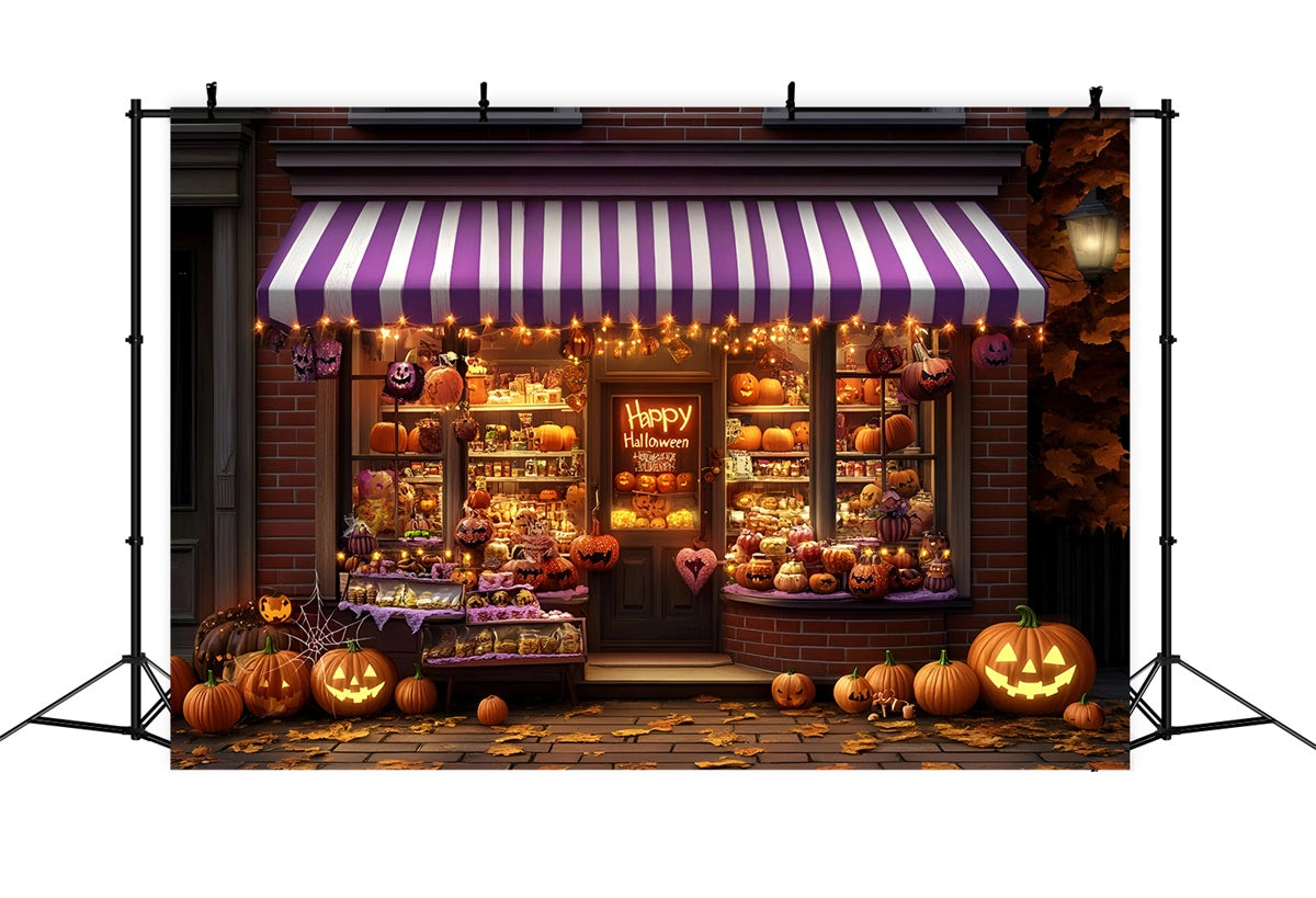 Photography Halloween Backdrop Spooky Pumpkin Window Backdrop UK GQ6-204