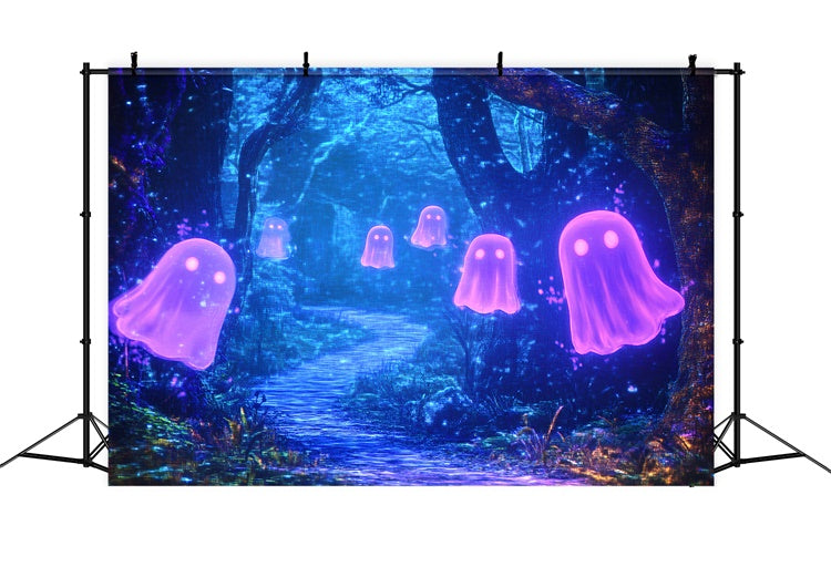 Dark Forest Backdrop Mystic Ghost Trail Halloween Photo Backdrops UK GQ6-216