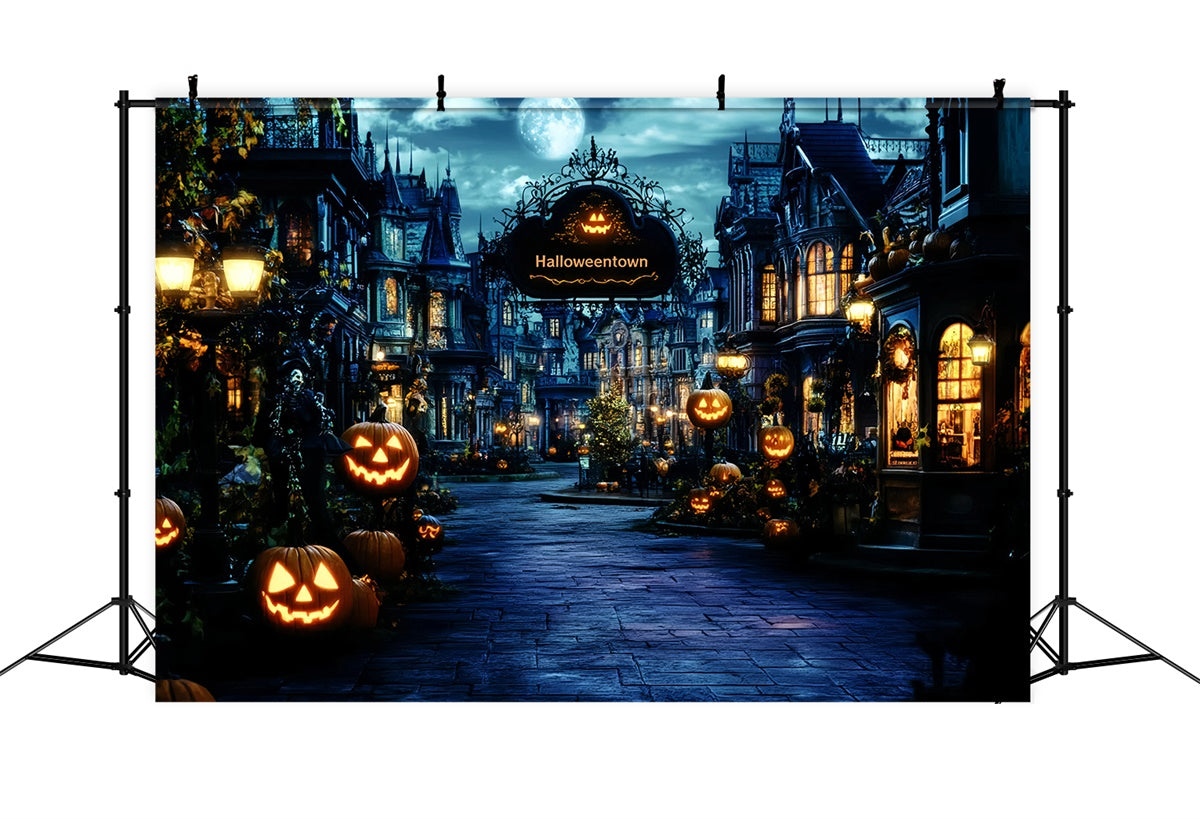 Halloween Backdrop Ideas Haunted Village Lantern Backdrop UK GQ6-222