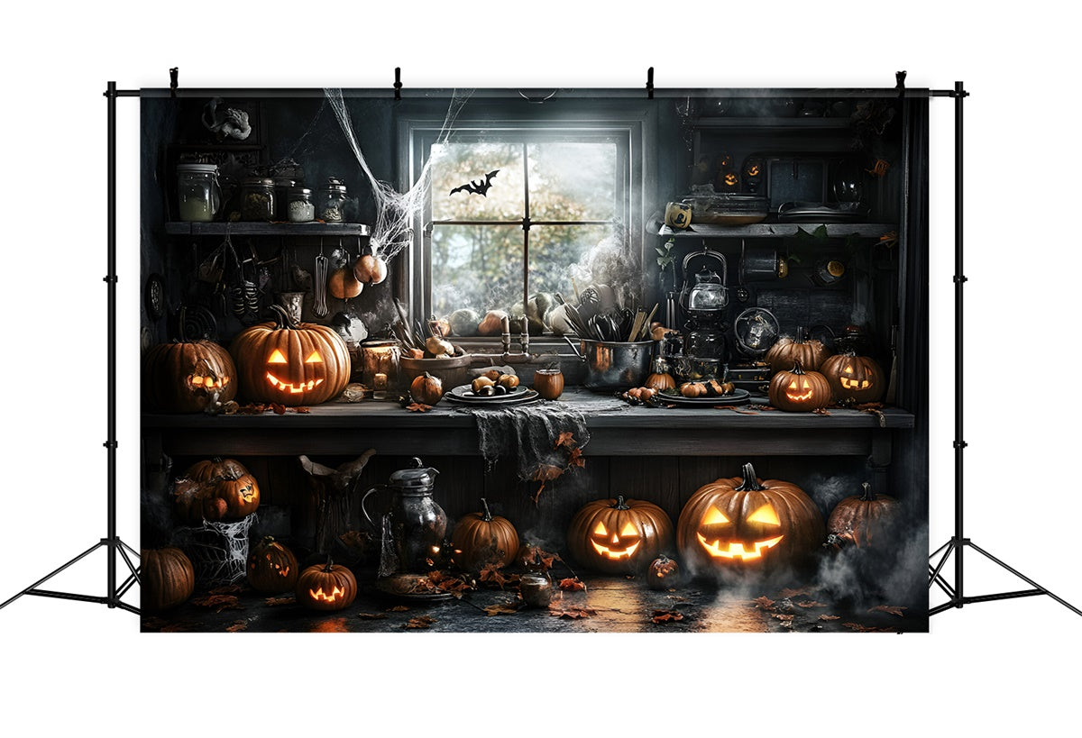 Halloween Picture Backdrop Wicked Kitchen Pumpkin Backdrop UK GQ6-225