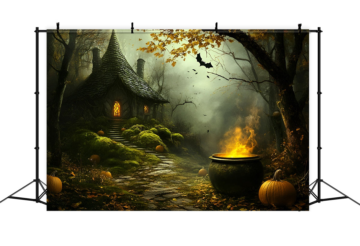 Halloween Backdrop For Photos Haunted Witch Cottage Backdrop UK GQ6-250