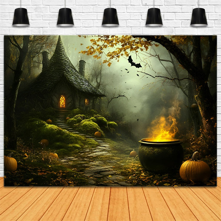 Halloween Backdrop For Photos Haunted Witch Cottage Backdrop UK GQ6-250