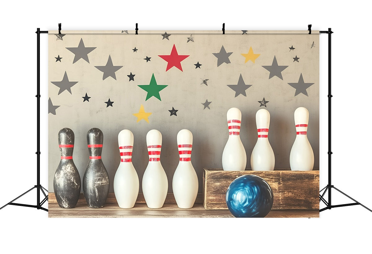 Sports Photography Backdrop Retro Bowling Bash Backdrop UK GQ6-253