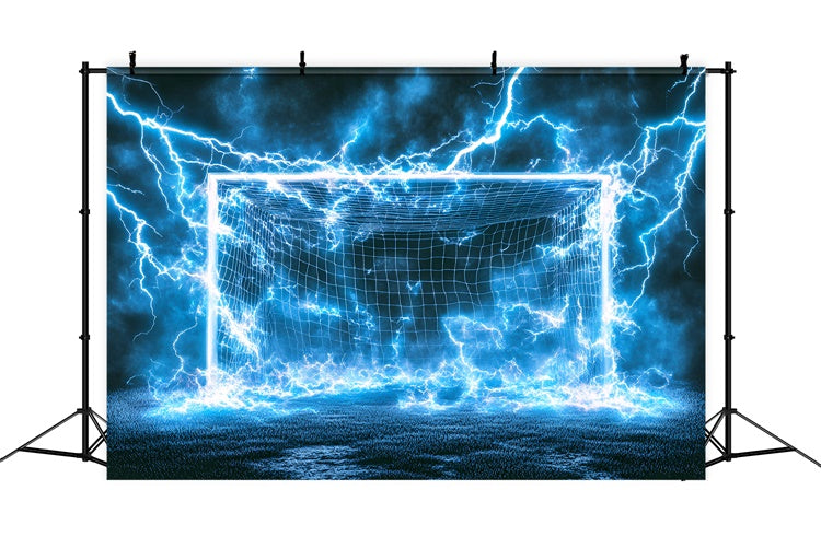 Soccer Photo Backdrop Neon Thunder Field Backdrop UK GQ6-279