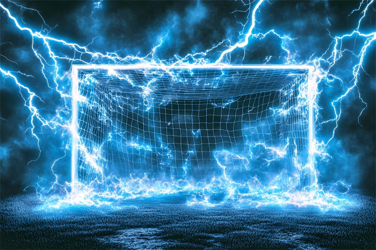 Soccer Photo Backdrop Neon Thunder Field Backdrop UK GQ6-279