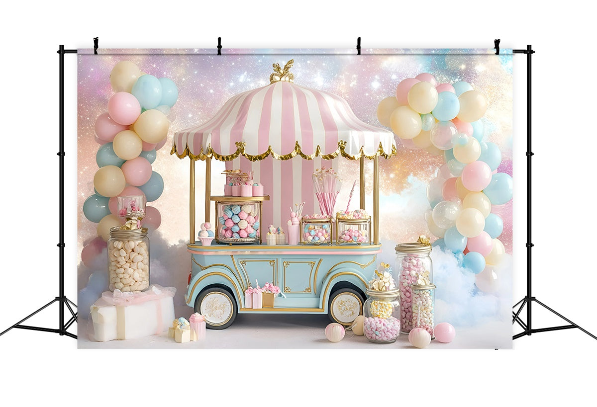 Backdrop For Birthday Fairytale Sugar Cart Backdrop UK GQ6-298