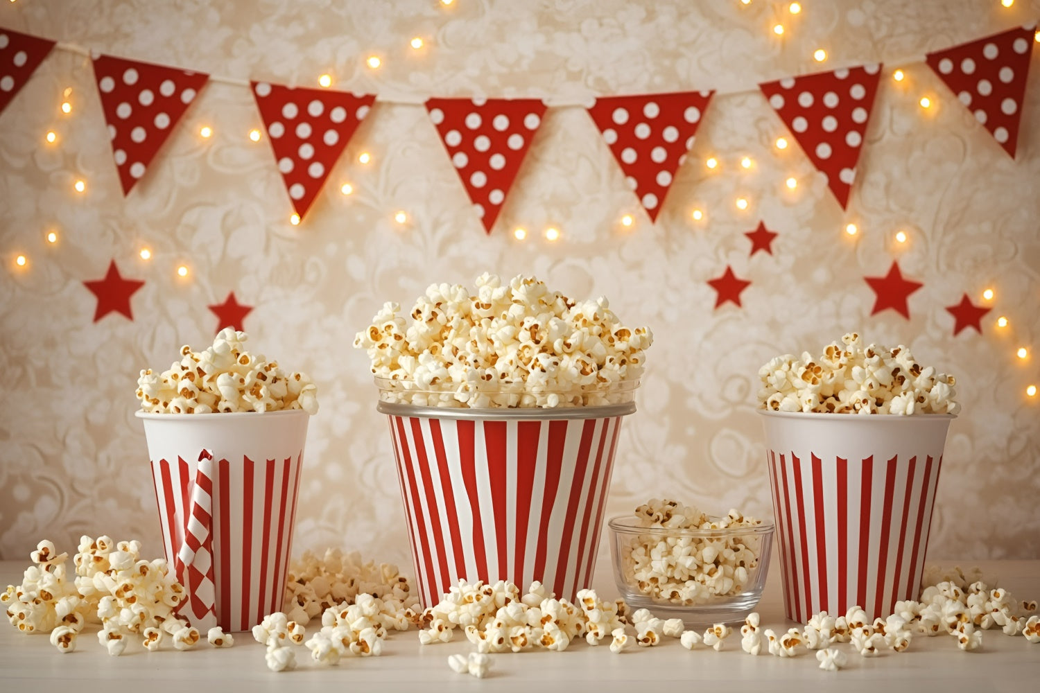 Cake Smash Backdrop Boy Vintage Popcorn Time Backdrop UK GQ6-300
