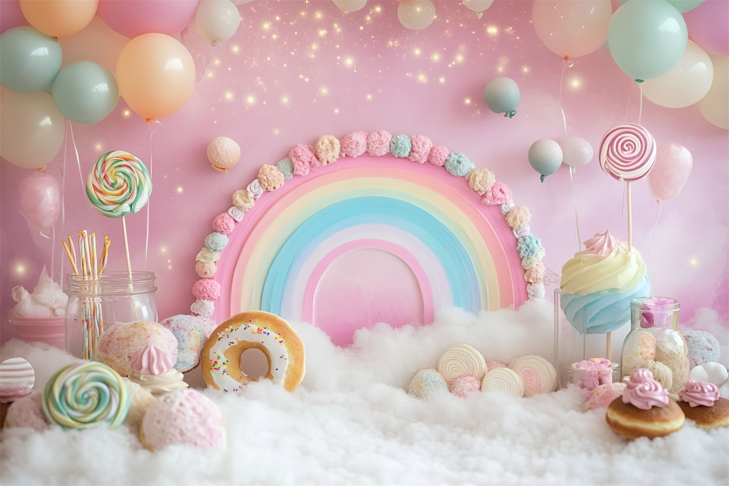 Cake Smash Photography Backdrop Donut Dreams Soft Backdrop UK GQ6-303