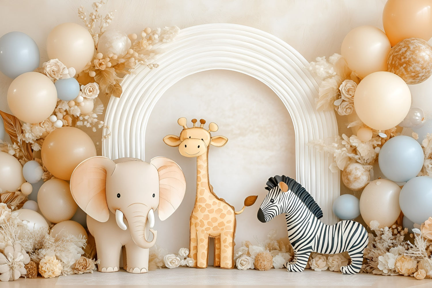Cake Smash Backdrop Boy Jungle Cuties Arch Backdrop UK GQ6-314