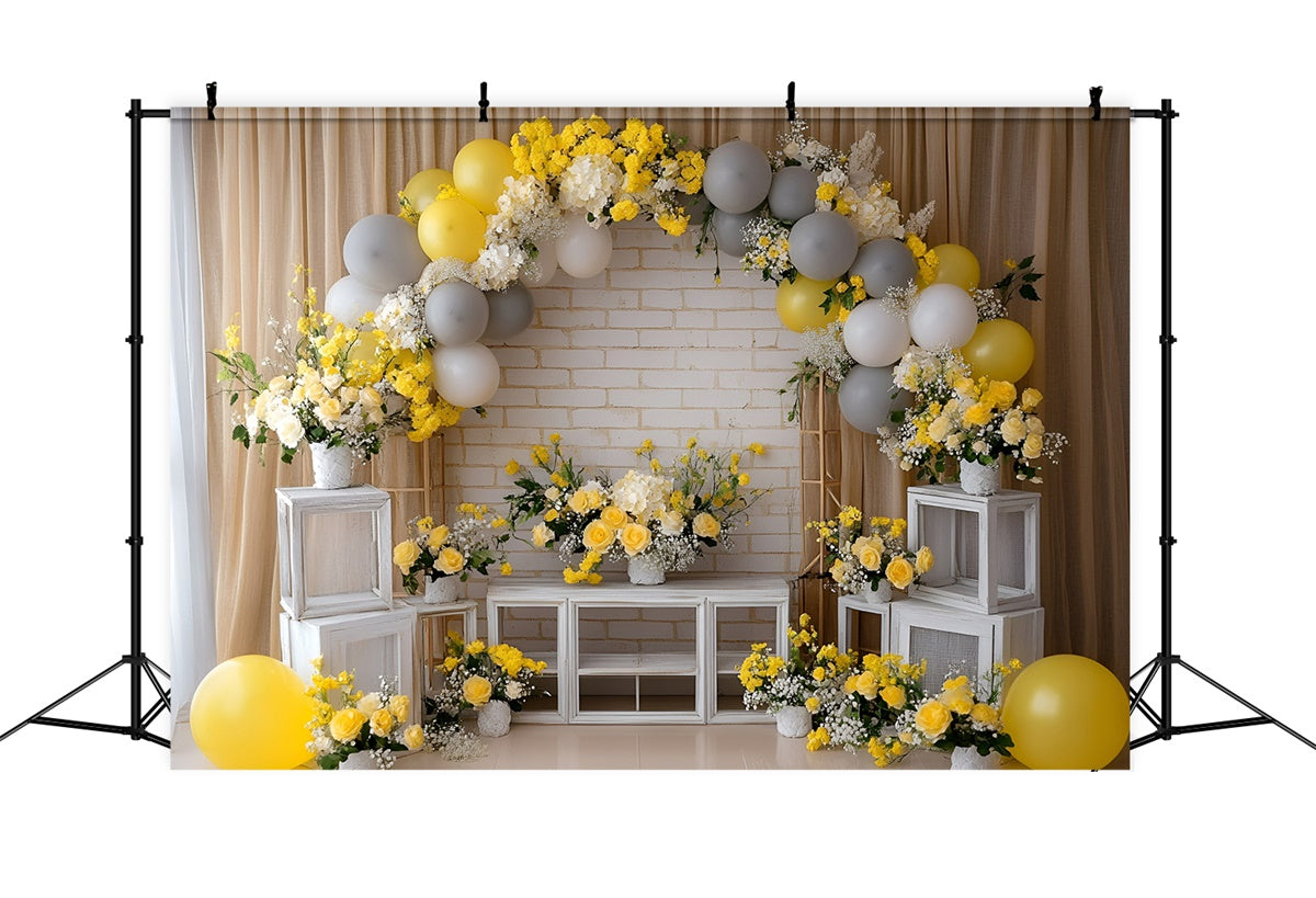 Cake Smash Backdrops Rustic Bright Bloom Backdrop UK GQ6-317