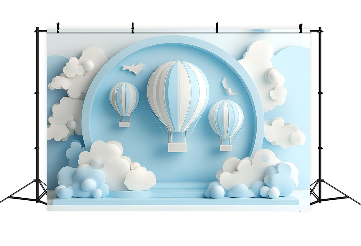 Cake Smash Backdrop Boy Sky Journey Balloon Backdrop UK GQ6-321