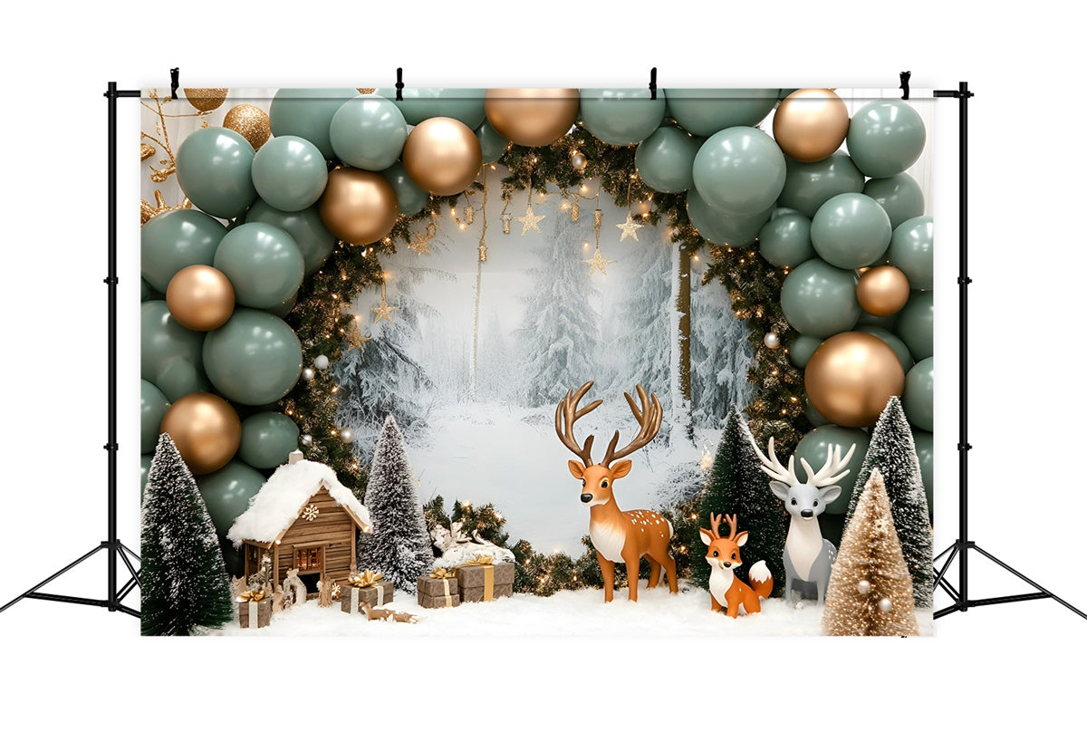 Smash Cake Backdrop Winter Wonderland Lodge Backdrop UK GQ6-334