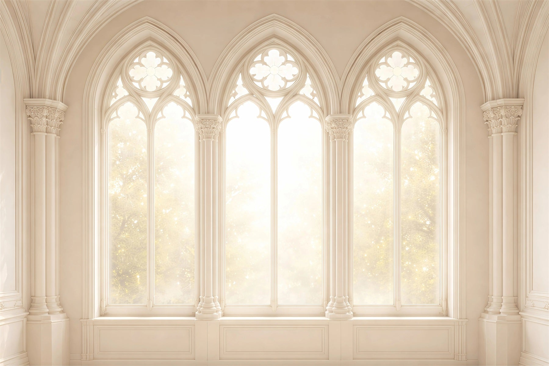 Easter Backdrop For Church Sunlit Gothic Arched Windows Easter Backdrop For Photos UK GQ61-2